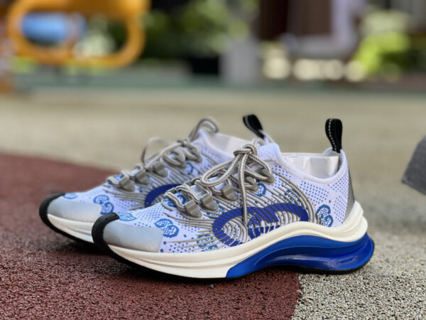 Gucci Running Shoes White And Blue