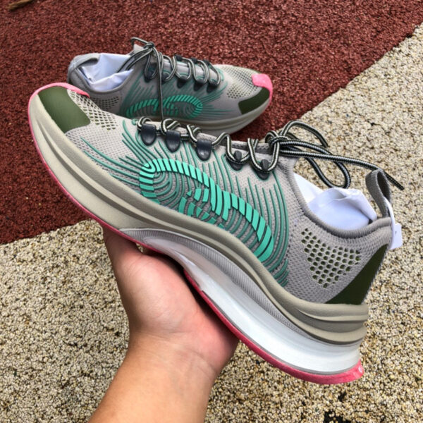 Gucci Running Shoes Gray Pink Green - Image 9