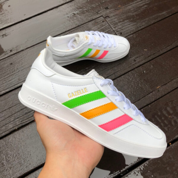 Gucci Co-Branded Adidas White Green and Pink (Copy) - Image 6