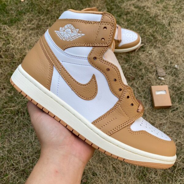 White Brown Air Jordan Retro Basketball - Image 6