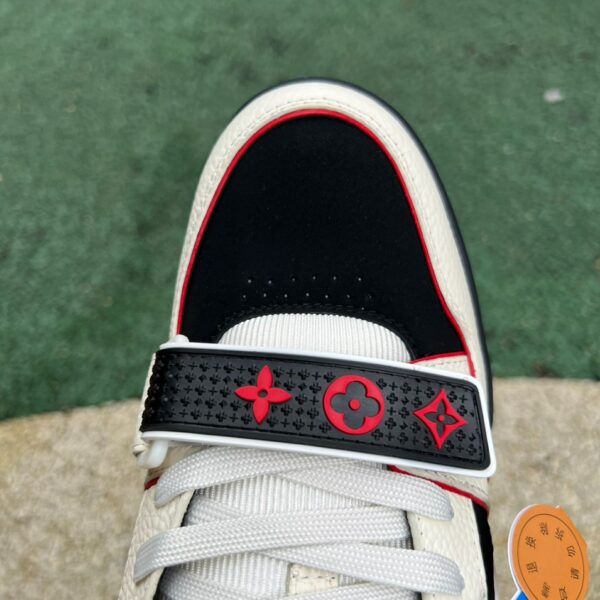 LV Trainer Beige Black Red Velcro LOUIS VUITTON Trainer - Image 7