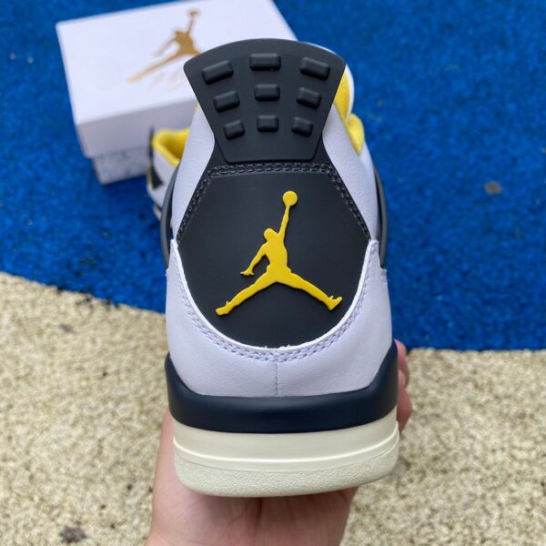 AJ4 White Orange Yellow mid-top retro basketball shoes AQ9129-101 - Image 3