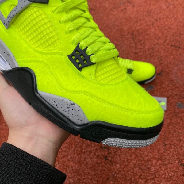 AJ4 Tennis 🎾 Fluorescent Green Air Jordan 4 Tagz Logo DV6773-700 - Image 6