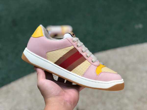 Gucci Low Top Pink And Yellow - Image 8