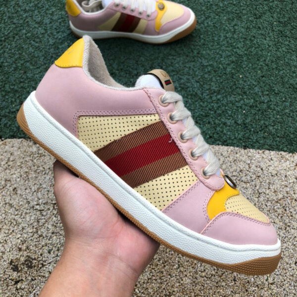 Gucci Low Top Pink And Yellow - Image 9