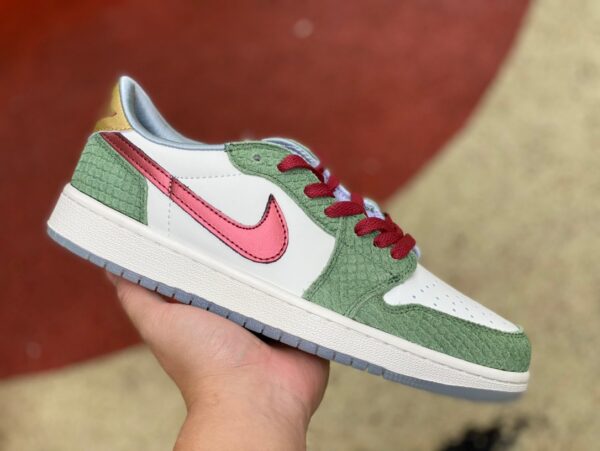 White Green Red Air Jordan Retro Low - Image 5