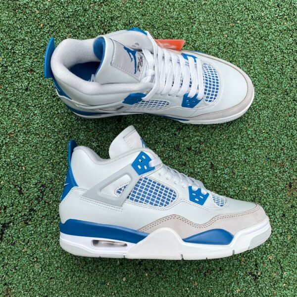 AJ4 white and blue women's model real shot cut piece 2024 version retro basketball shoes FV5029-141 - Image 6