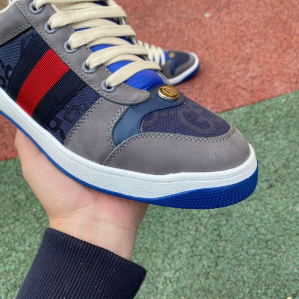 Gucci Low Top Gray Blue Red - Image 7