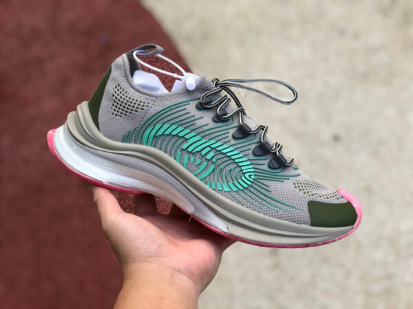 Gucci Running Shoes Gray Pink Green - Image 6