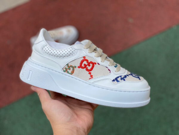 Gucci Thick-Soled White Embroidered - Image 9