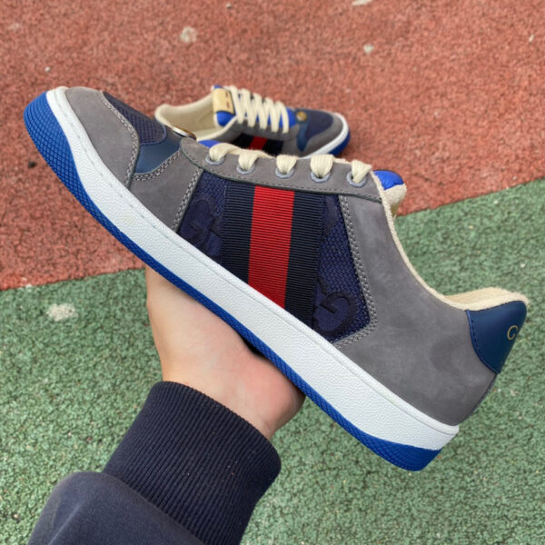 Gucci Low Top Gray Blue Red - Image 9