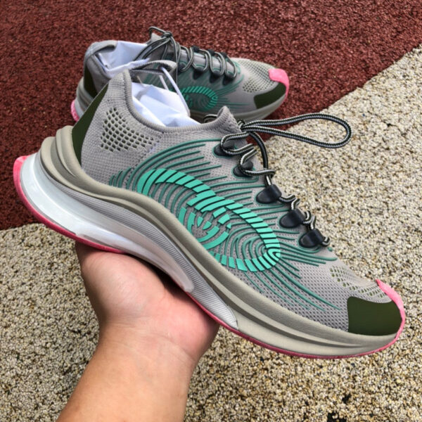 Gucci Running Shoes Gray Pink Green - Image 5
