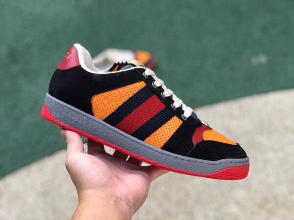 Gucci Low-Top Black Yellow And Red - Image 8