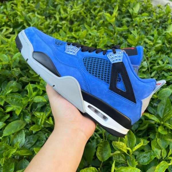 AJ4 blue and black Eminem x Jordan "Encore" low-top retro basketball shoes men's blue and black - Image 3