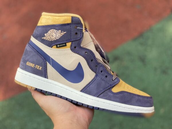Blue And Yellow TEX Air Jordan - Image 9