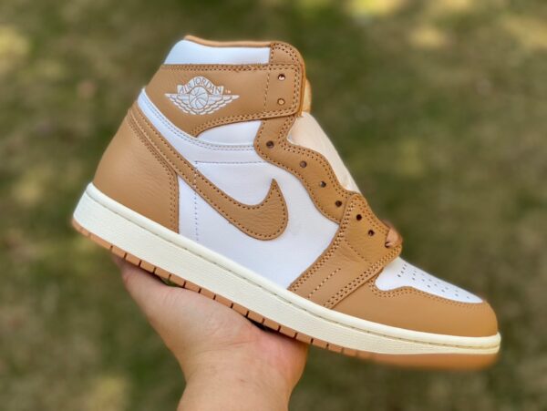 White Brown Air Jordan Retro Basketball - Image 11