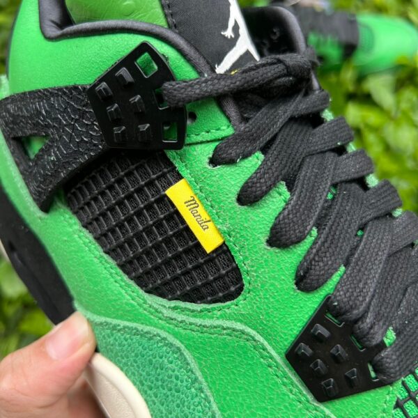 AJ4 duck black and green Air Jordan 4 Manila Manila retro basketball shoes black and green - Image 8