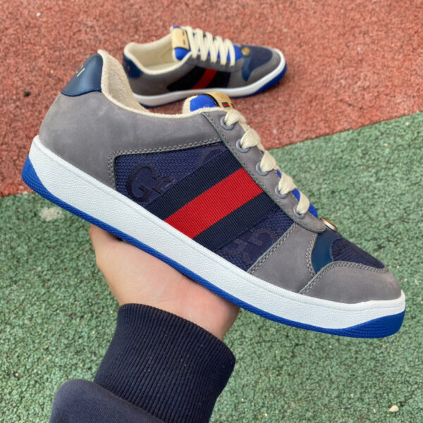 Gucci Low Top Gray Blue Red - Image 6
