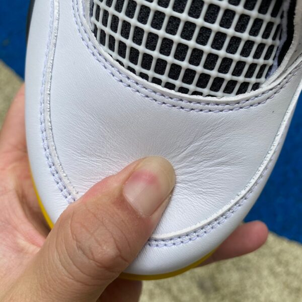 AJ4 White Orange Yellow mid-top retro basketball shoes AQ9129-101 - Image 8
