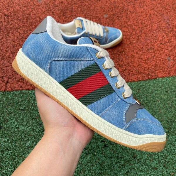 Gucci Denim Screener Round Toe - Image 8
