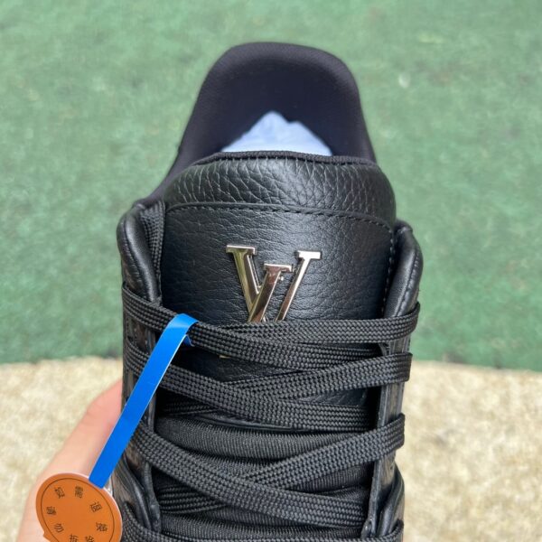 Lv Trainer Black Silver cow leather strappy round toe - Image 7