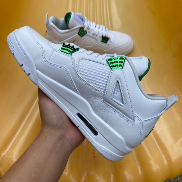 AJ4 white green metal channel original version buckle couple basketball shoes CT8527-113 - Image 2
