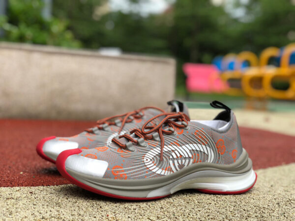 Gucci Running Shoes Gray Orange