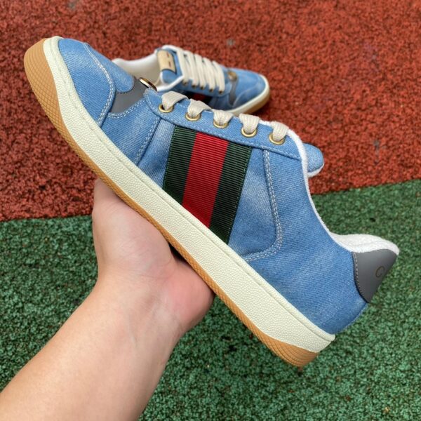 Gucci Denim Screener Round Toe - Image 7