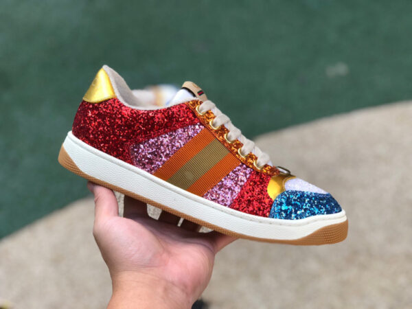 Gucci Low Top Sequined Red And Blue - Image 7