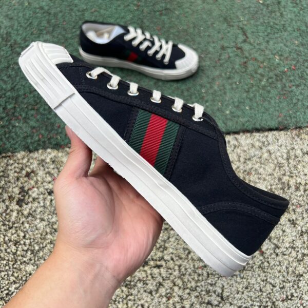 Gucci Canvas Shoes Black and Red - Image 4