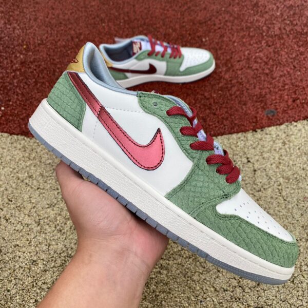 White Green Red Air Jordan Retro Low - Image 4