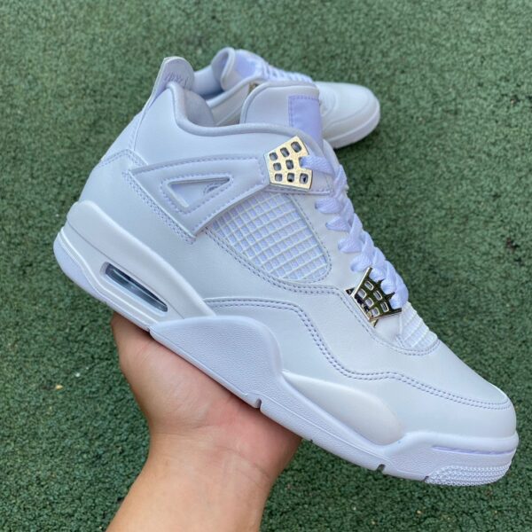 AJ4 silver cut piece pure original ⚡️Pure Money  silver sneakers 408452-308497-100 - Image 11