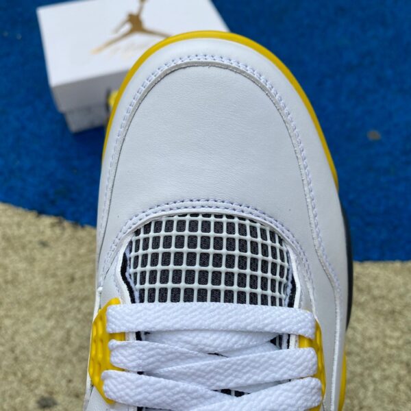 AJ4 White Orange Yellow mid-top retro basketball shoes AQ9129-101 - Image 6