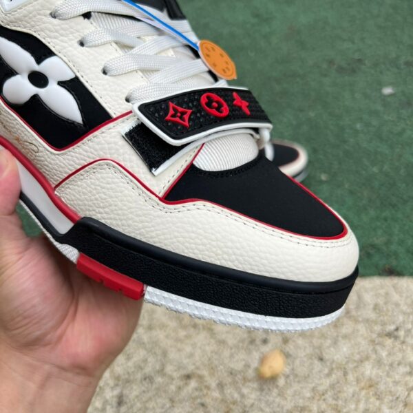LV Trainer Beige Black Red Velcro LOUIS VUITTON Trainer - Image 4