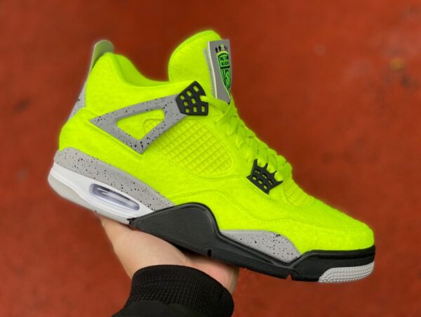 AJ4 Tennis 🎾 Fluorescent Green Air Jordan 4 Tagz Logo DV6773-700 - Image 11