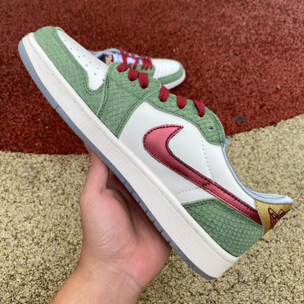 White Green Red Air Jordan Retro Low - Image 7