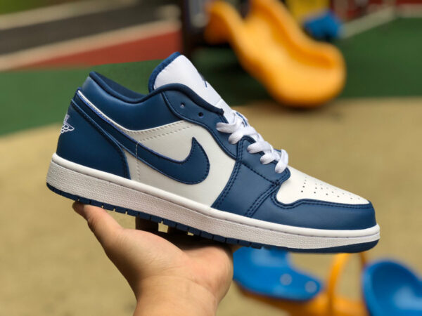 White Navy Blue Air Jordan - Image 8