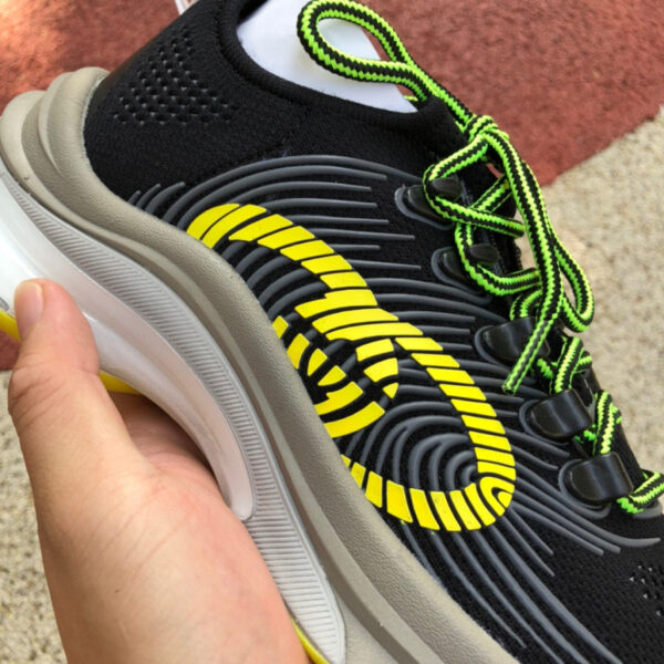 Gucci Running Shoes Black Yellow And Green - Image 4