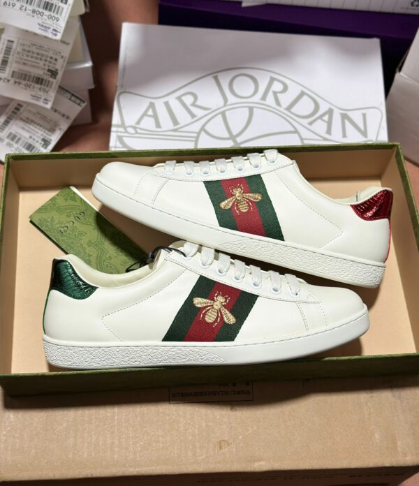 Gucci Little Bee White Shoes - Image 4