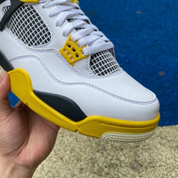 AJ4 White Orange Yellow mid-top retro basketball shoes AQ9129-101 - Image 13