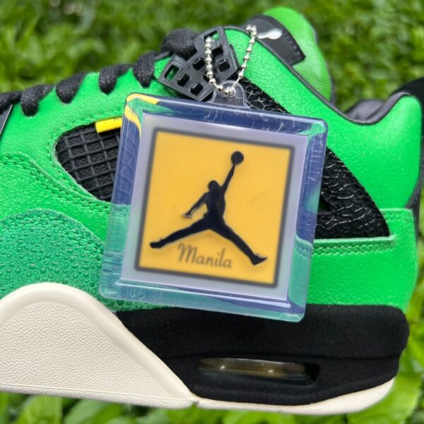 AJ4 duck black and green Air Jordan 4 Manila Manila retro basketball shoes black and green - Image 7