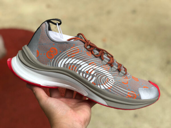 Gucci Running Shoes Gray Orange - Image 8