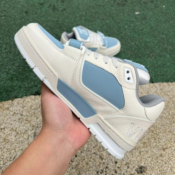 LV Trainer Beige Blue Velcro LOUIS VUITTON Trainer - Image 3