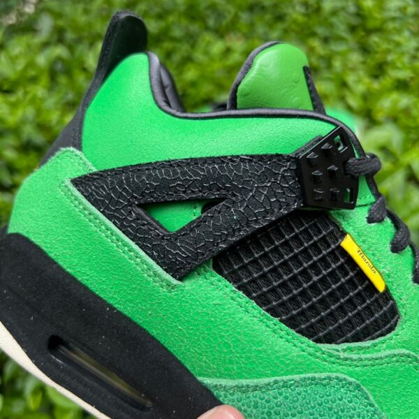 AJ4 duck black and green Air Jordan 4 Manila Manila retro basketball shoes black and green - Image 6