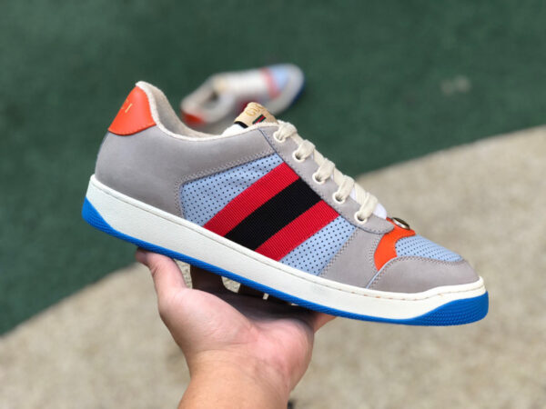 Gucci Low Top Gray Orange Blue - Image 6