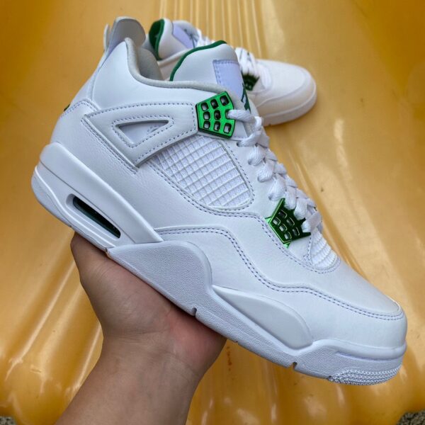 AJ4 white green metal channel original version buckle couple basketball shoes CT8527-113 - Image 9