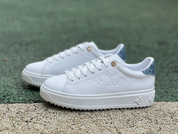 LOUIS VUITTON Time Out Cowhide White Blue