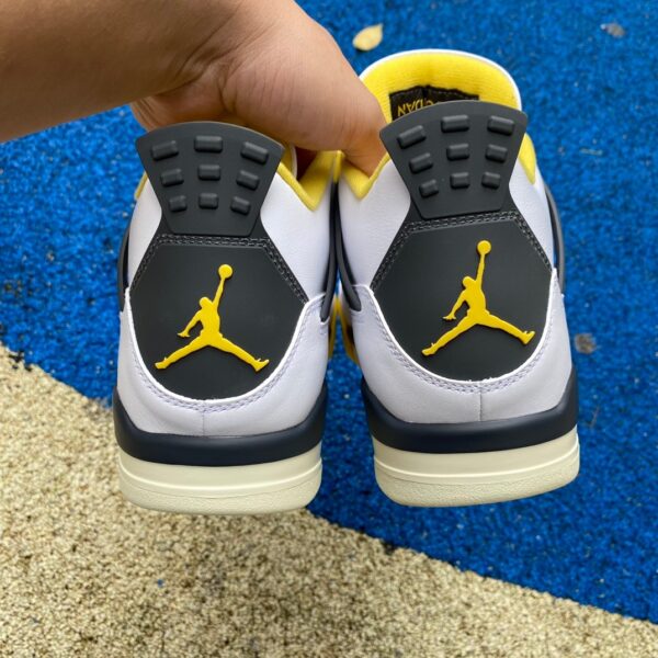 AJ4 White Orange Yellow mid-top retro basketball shoes AQ9129-101 - Image 14