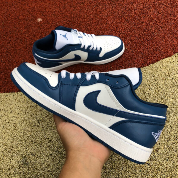 White Navy Blue Air Jordan - Image 6
