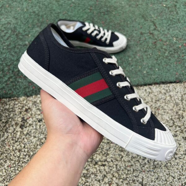 Gucci Canvas Shoes Black and Red - Image 3